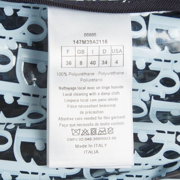 Dior Navy Blue Oblique Knee-Length Rain Coat S - Picture 6 of 7